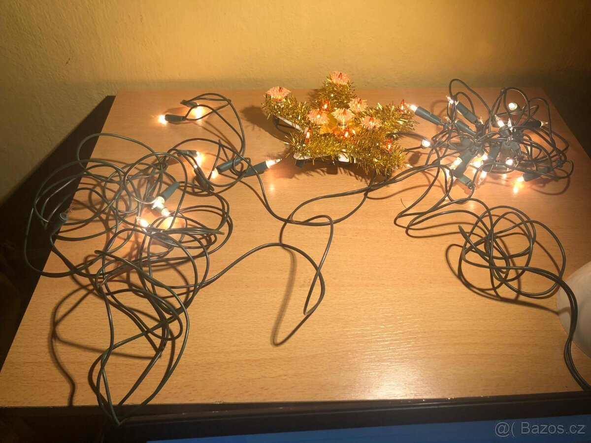 Vánoční osvětlení sada č. 1.- 2x světla řetaz + 1x hvězda - 2