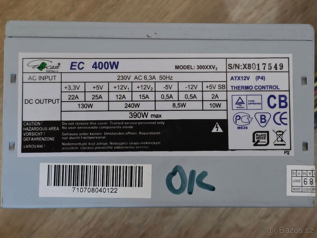 PC zdroj ATX Eurocase 400 W - 2