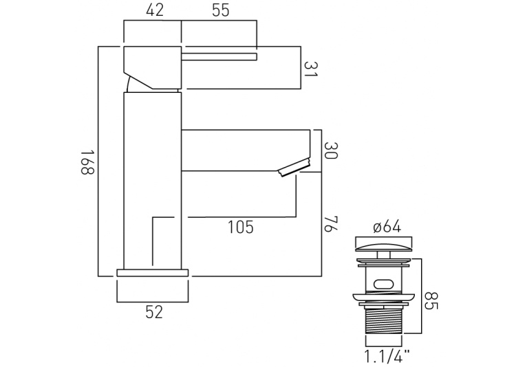 UMYVADLOVÁ BATERIE HRANATÁ S VÝPUSTÍ - 2