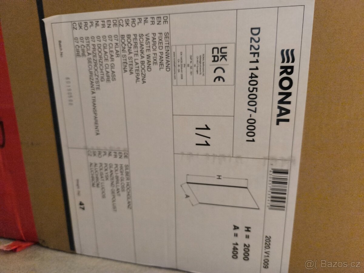 Prodám sprchovou zástěnu Ronal - 2