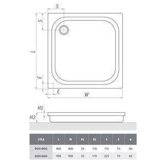 sprchová vanička 80x80cm - 2