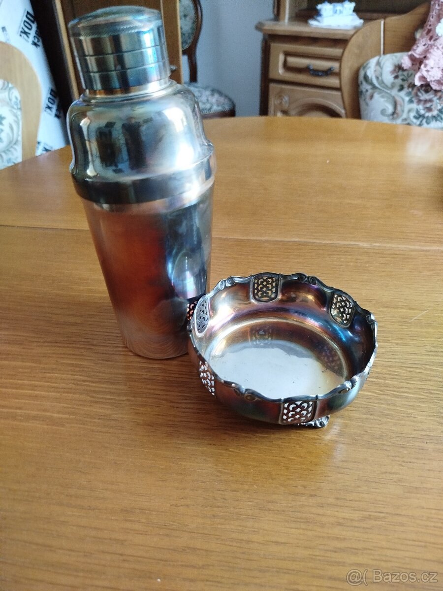 Alpakové podnosy, šejkr, miska - 2