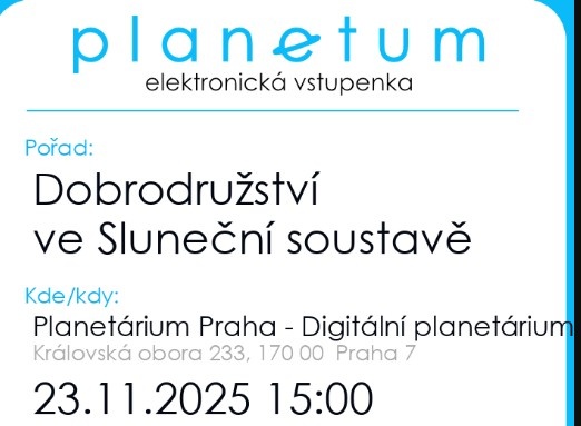 Prodám - Planetum - 23.11. - 15:00 - 2