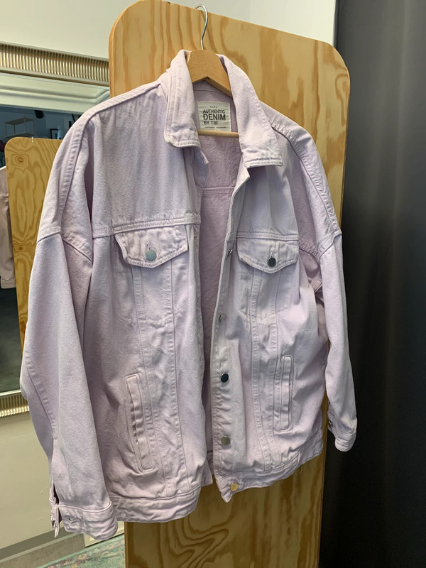 Světle fialová riflová bunda ZARA vel. M/L - 2