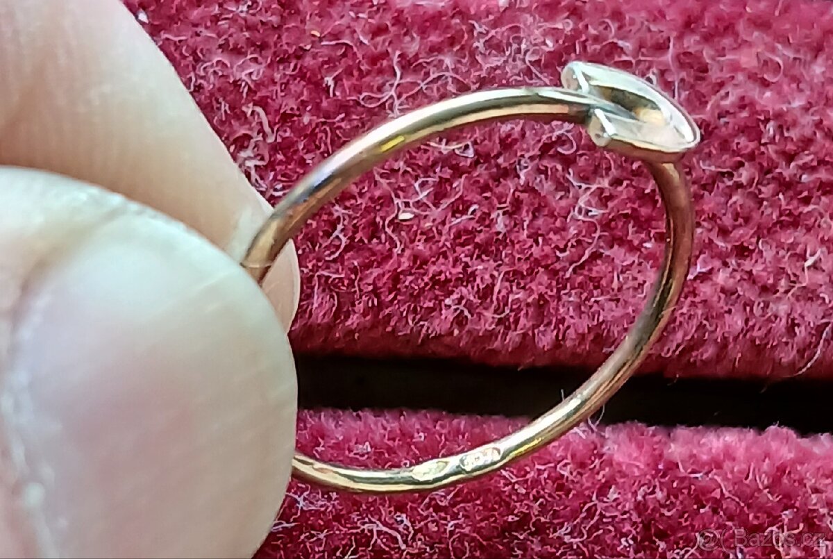 Prstýnek pozlacené stříbro v52 - 2