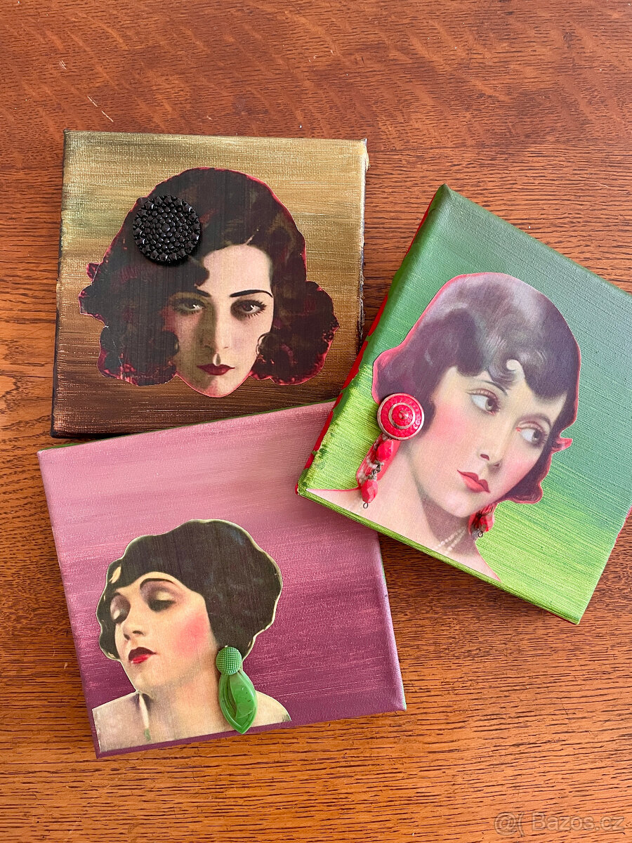 Jablonecká dáma - sklo knoflík - 2