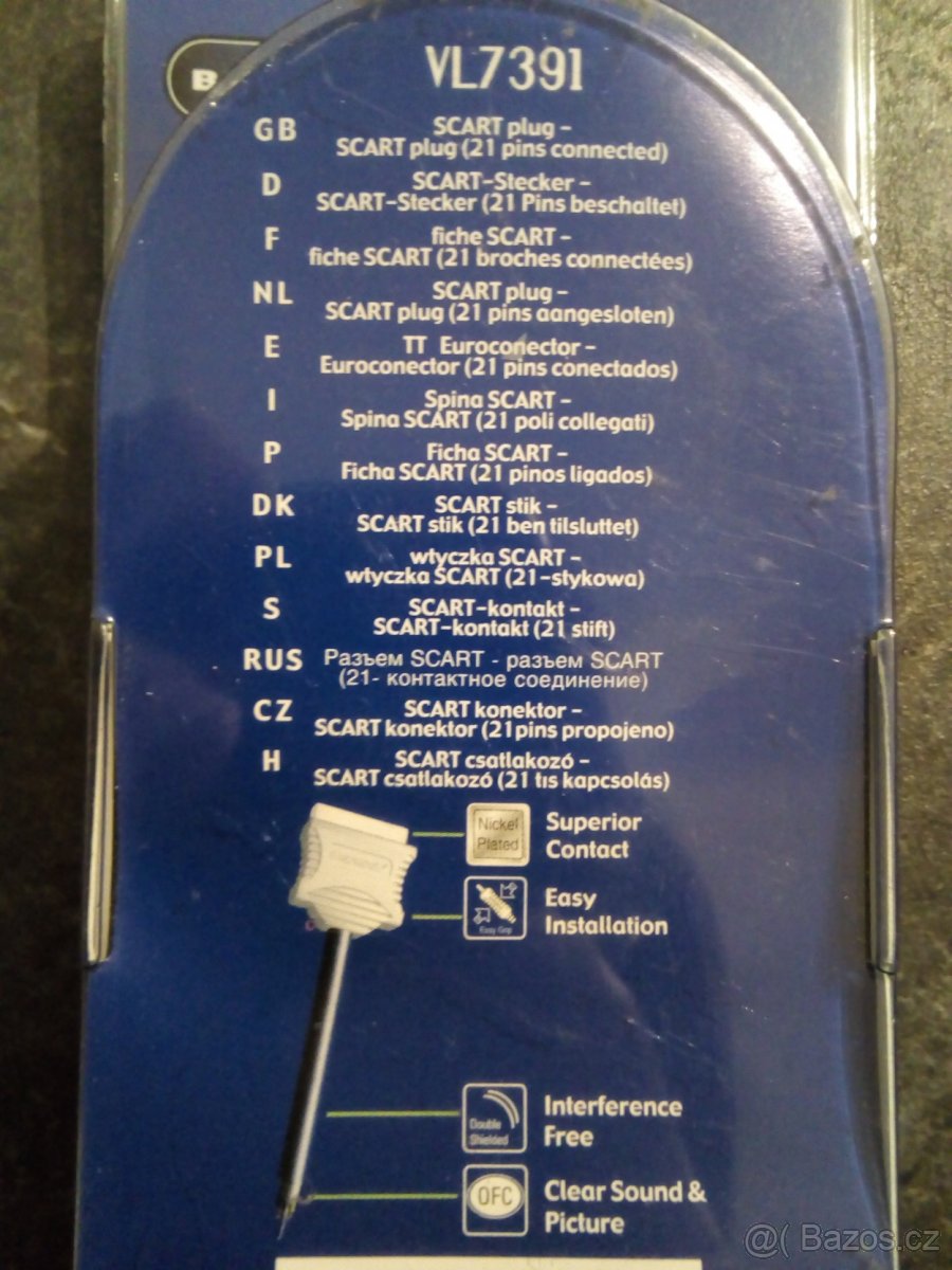 Nový Kvalitní Scart kabel 60cm. - 2