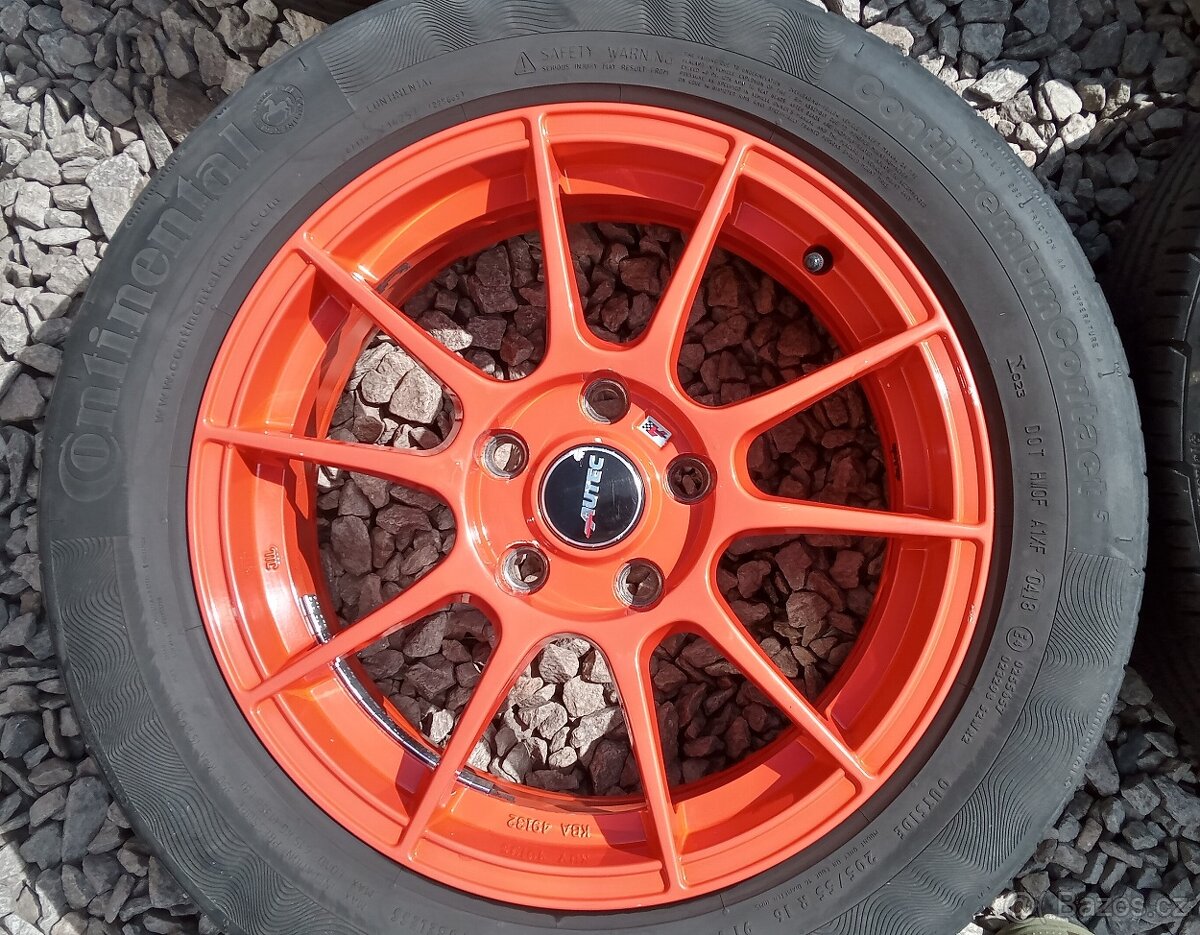 Alu kola 7x16 5x112 s letními pneu 205/55 R16 - 2