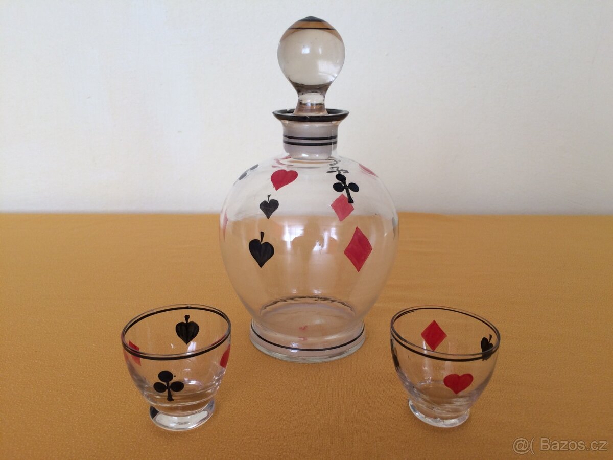 SKLENĚNÁ KARAFA + 2 SKLENIČKY - 2