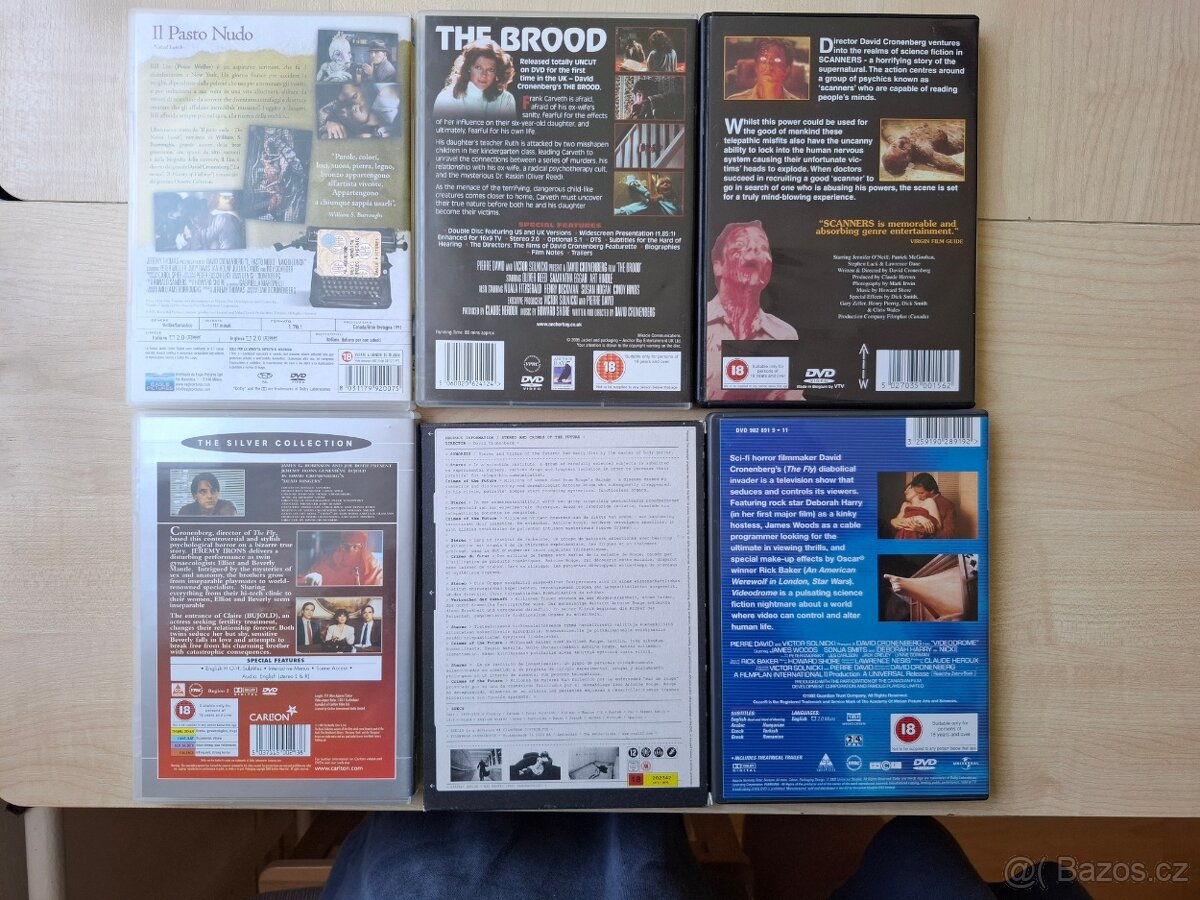 6 filmů (DVDs) od David Cronenberg - 2