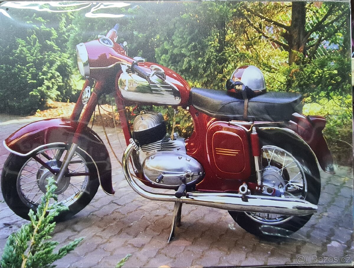 Kovová cedule VELKÁ 40x30cm-JAWA 7 - 2