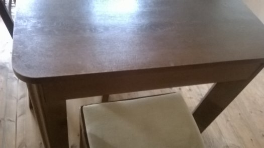 stůl a čtyři židle rok 1950 - 1960, 4 židle pohovka a postel - 2