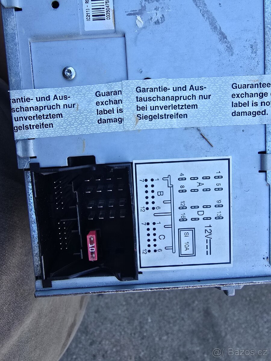 Volswagen golf rádio+kod - 2