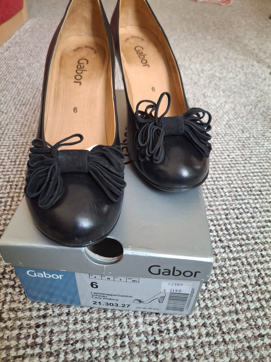 Černé kožené lodičky vel. 6 - 2