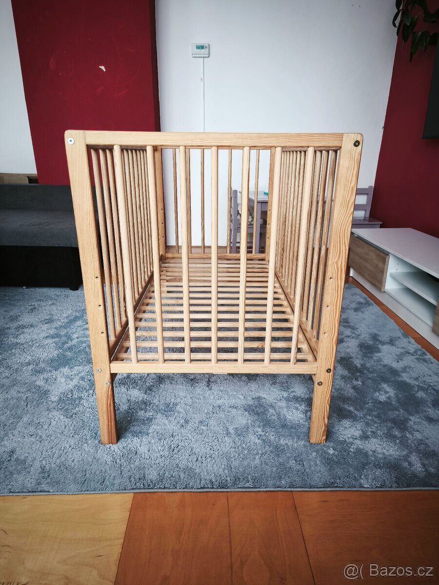 Dětská dřevěná postýlka 130x60 - 2