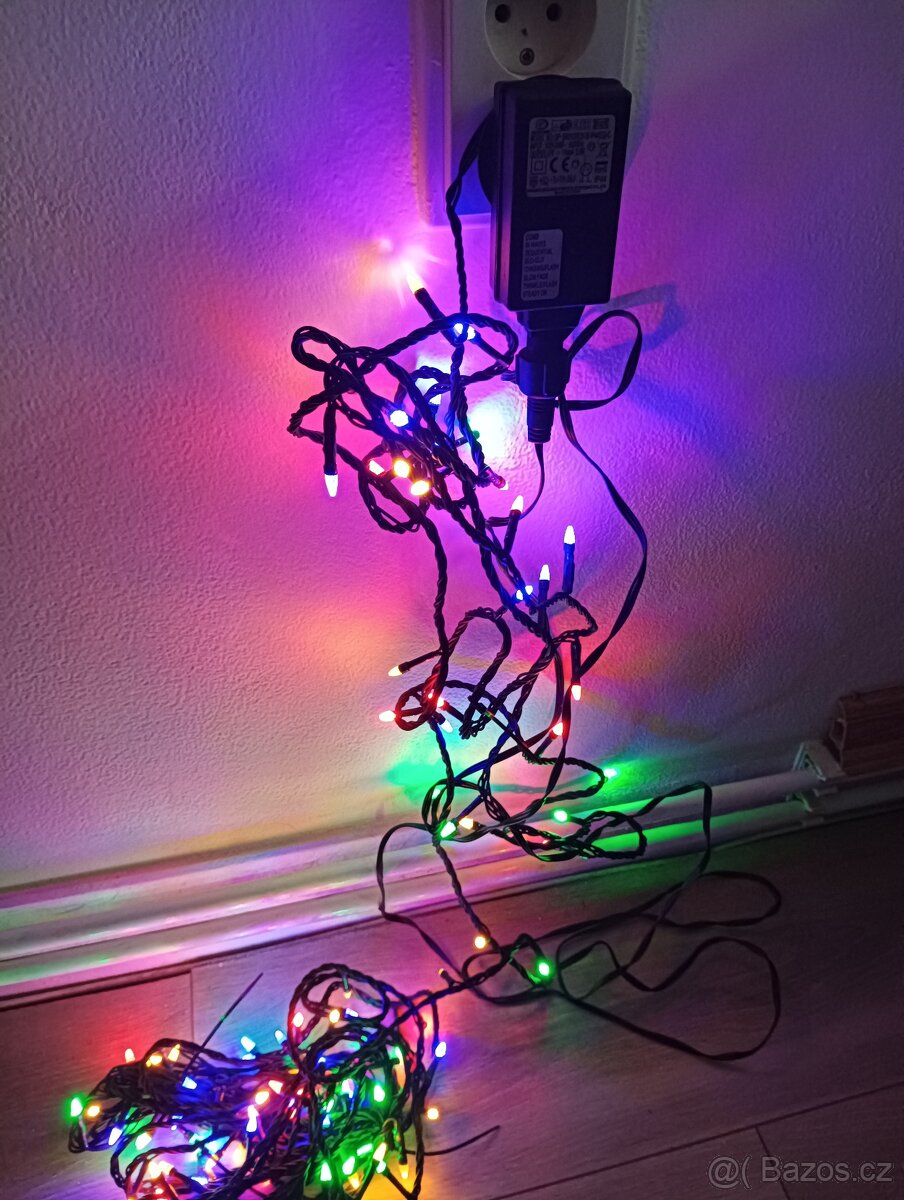 Barevný světelný řetěz LED 13 m venkovní použití - 2