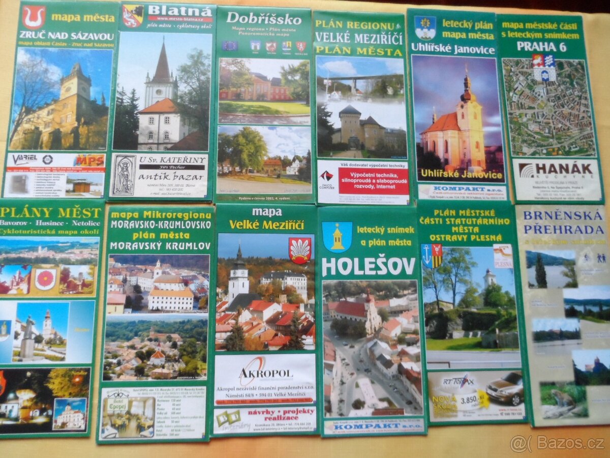 Papírové mapy měst ČR - 2