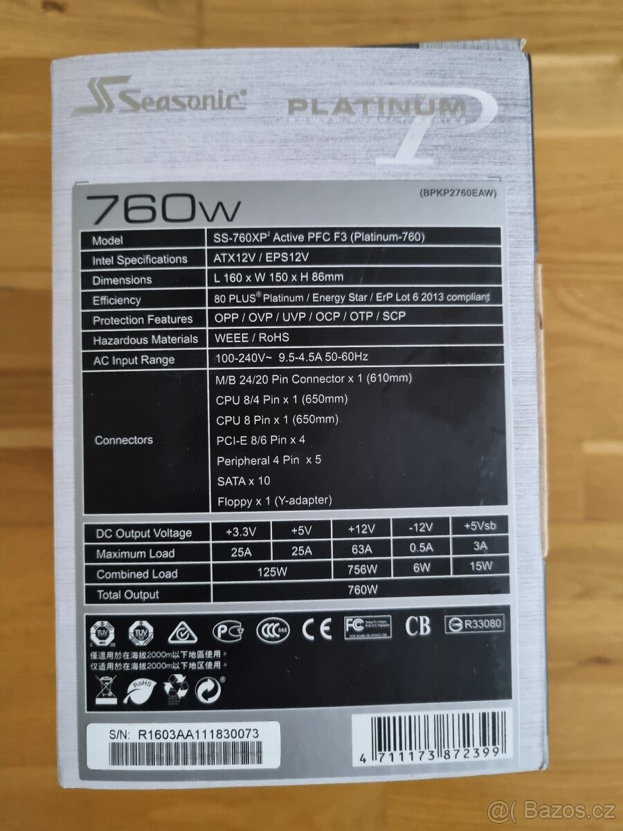 Zdroj Seasonic platinum 760W - 2