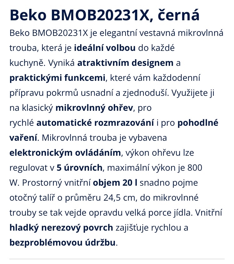 Vestavěná mikrovlnná trouba beko - 2
