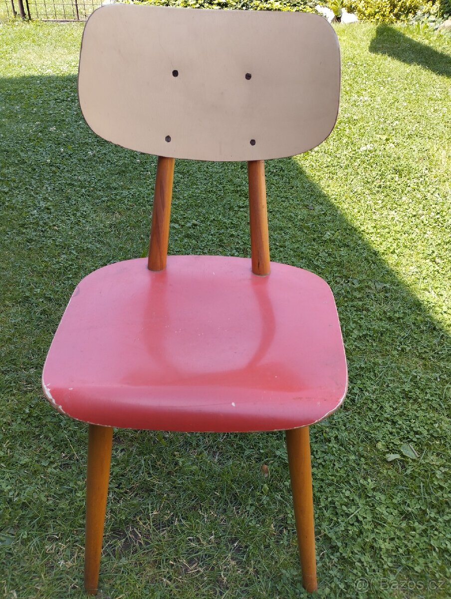 2 Dřevěné retro židle stáří cca 80 let - 2