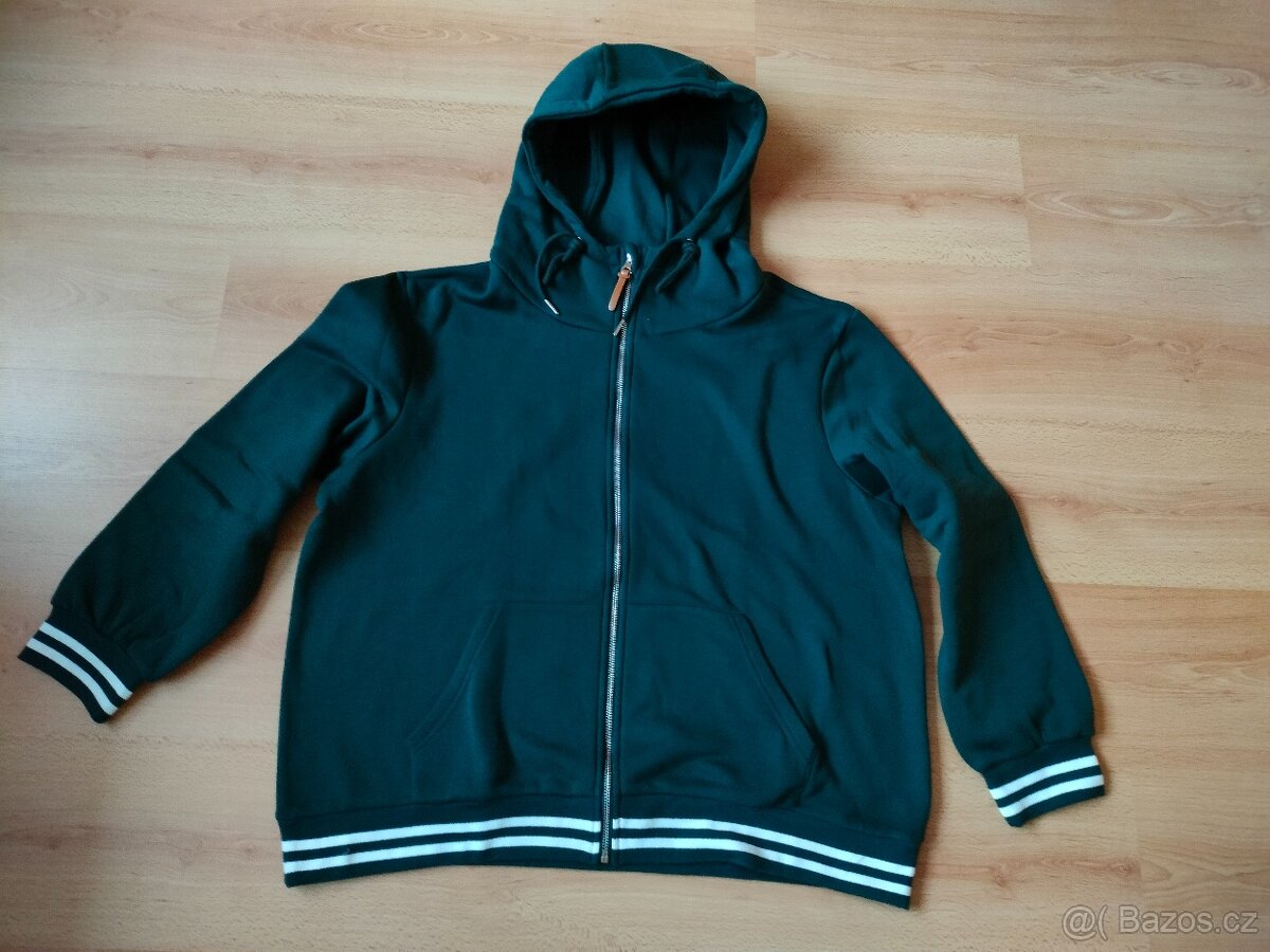 Modrozelená mikina, velikost 52, - 2