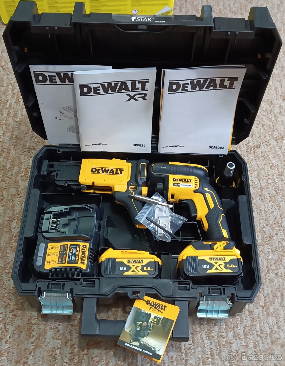 DeWALT DCF620, 2x 5,0 Ah + nabíječka + Tstak 2 + podavač vru - 2