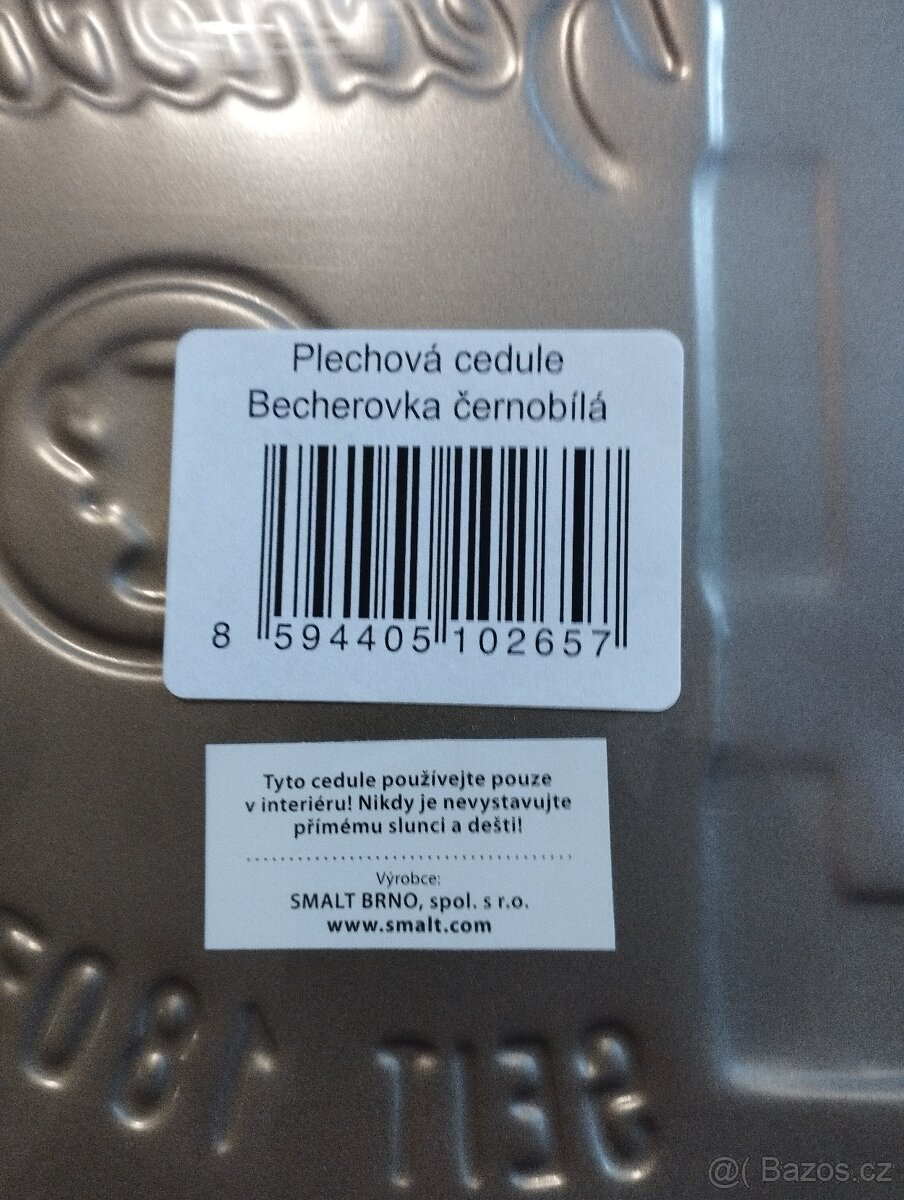 Plechová cedule Becherovka-černobílá - 2
