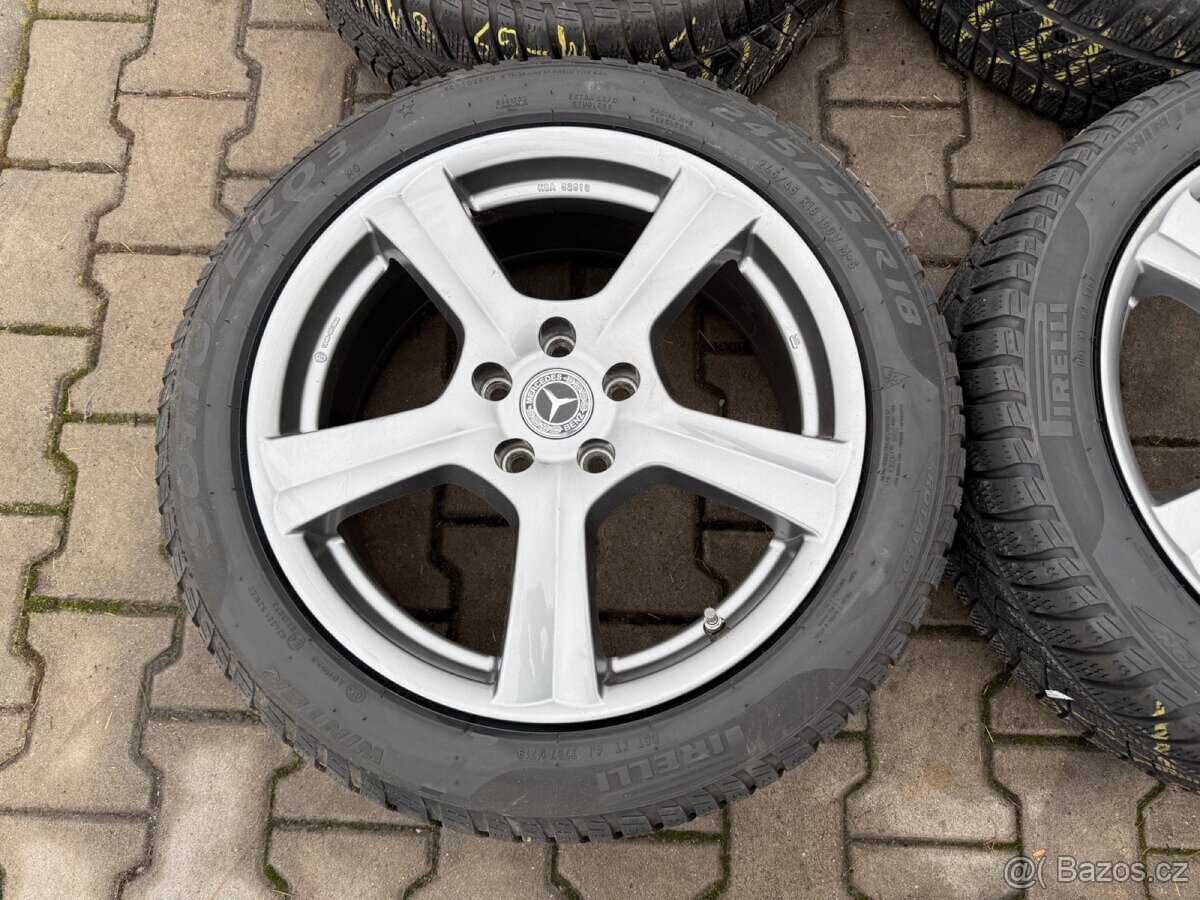 4x al kola 5x112 18 + pneu zimní 245/45 R18 - 2