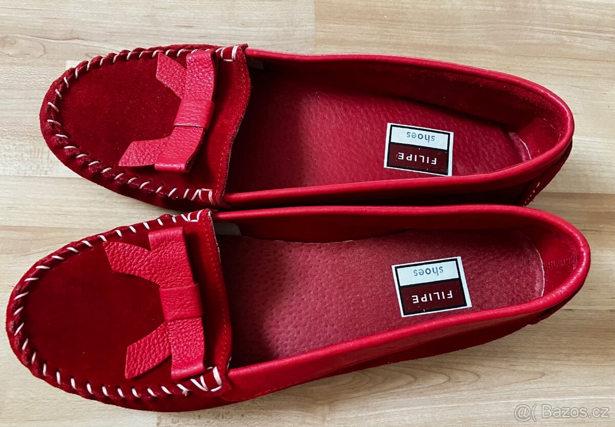 Prodám dámské baleríny červené, velikost 38 - 2