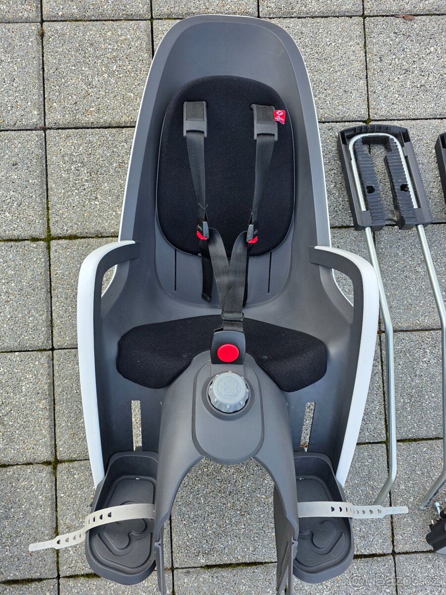 Dětská sedačka na kolo HAMAX CARESS WHITE + adaptér - 2