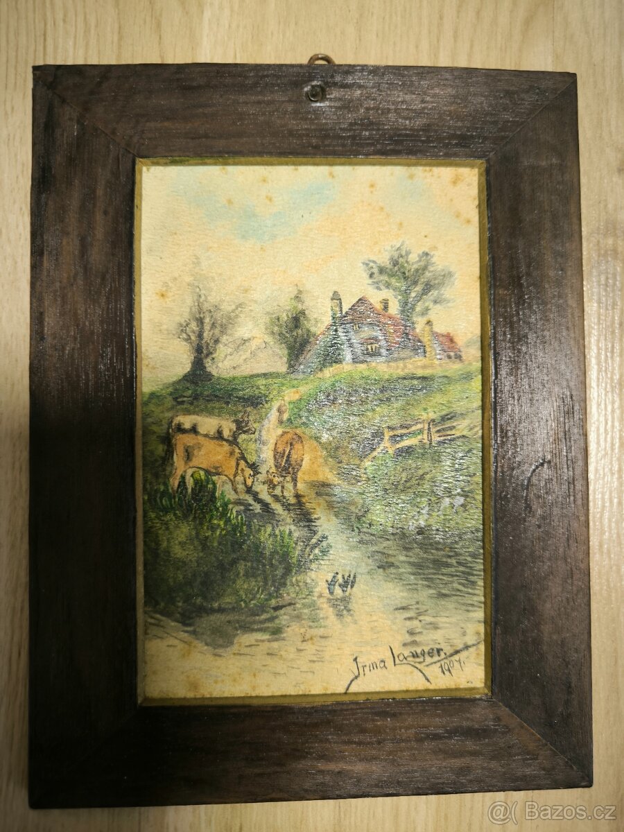 Prodám 2 ks obrázků od akademické malířky Irmy Langer - 2