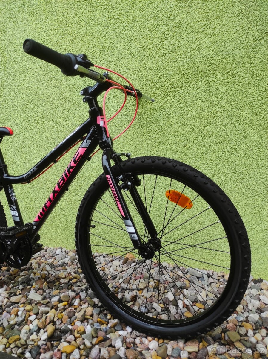 Značkové dětské kolo MAXBIKE 24" (černá/růžová)2 - 2