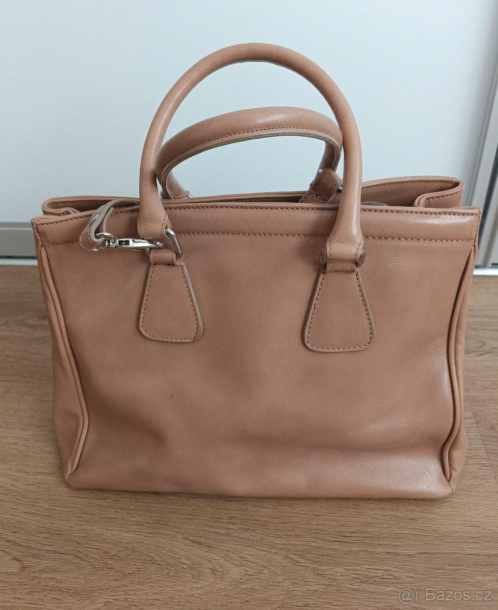 Elegantní dámská kožená kabelka - tote - růžovo béžová - Ver - 2