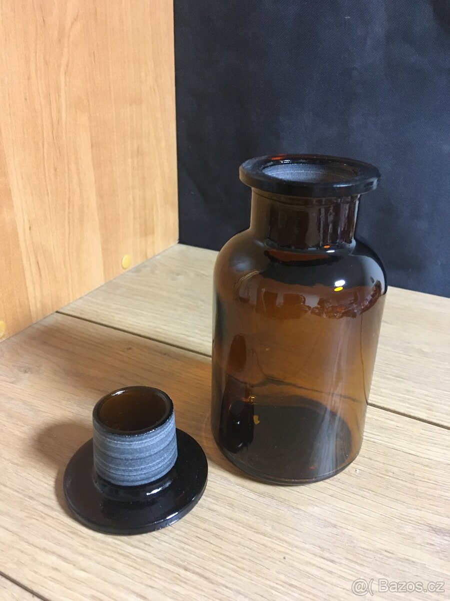 Dóza skleněná prachovnice 250ml, kouřová - 2