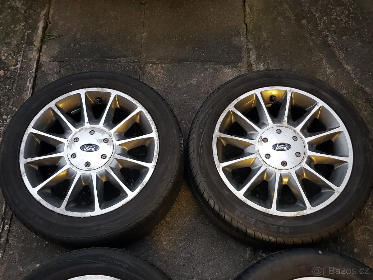 Originál alu kola Ford + letní gumy 205/50R16 - 2