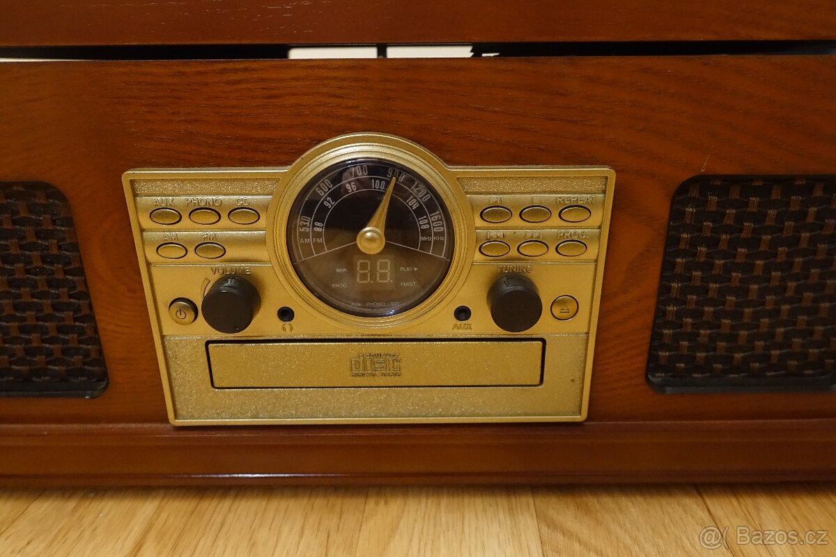 Retro dřevěný gramofon Platinum LC-6289 – rádio AM/FM, CD - 2