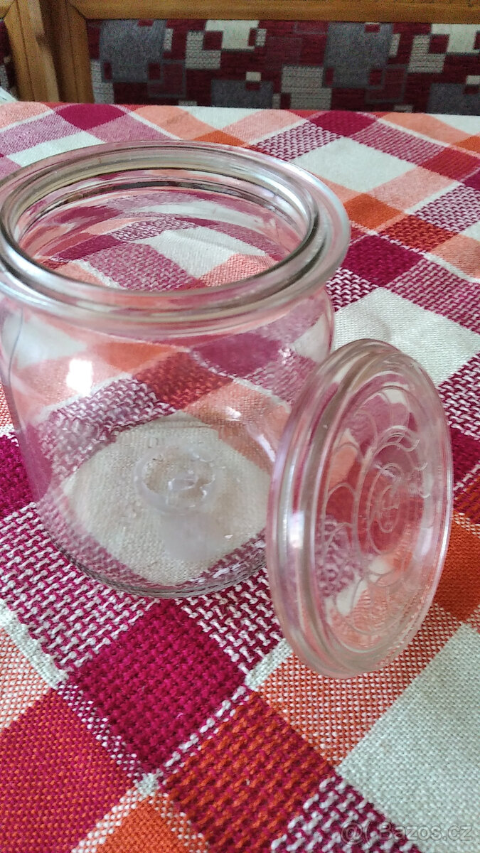 Retro zavařovací sklenice,dekorace,malované talíře; věneček - 2