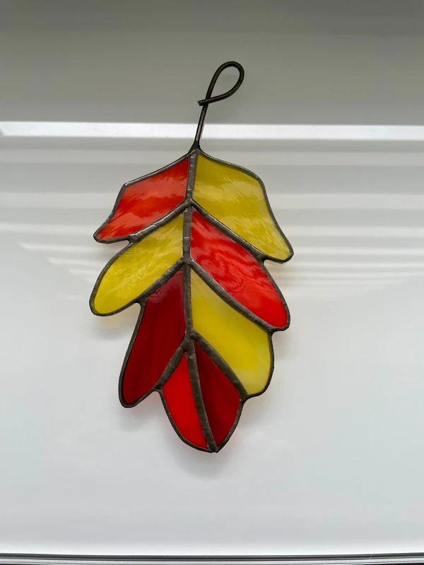 Dubový list - vitrážové sklo - 2