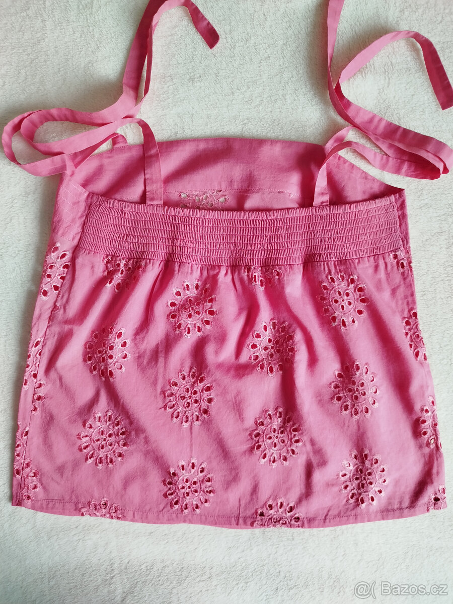 růžový, vyšívaný top - 2
