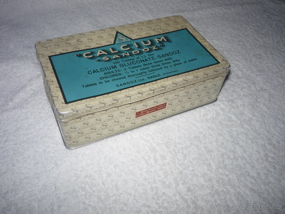 Stará plechová krabička - CALCIUM ,,SANDOS" - 2