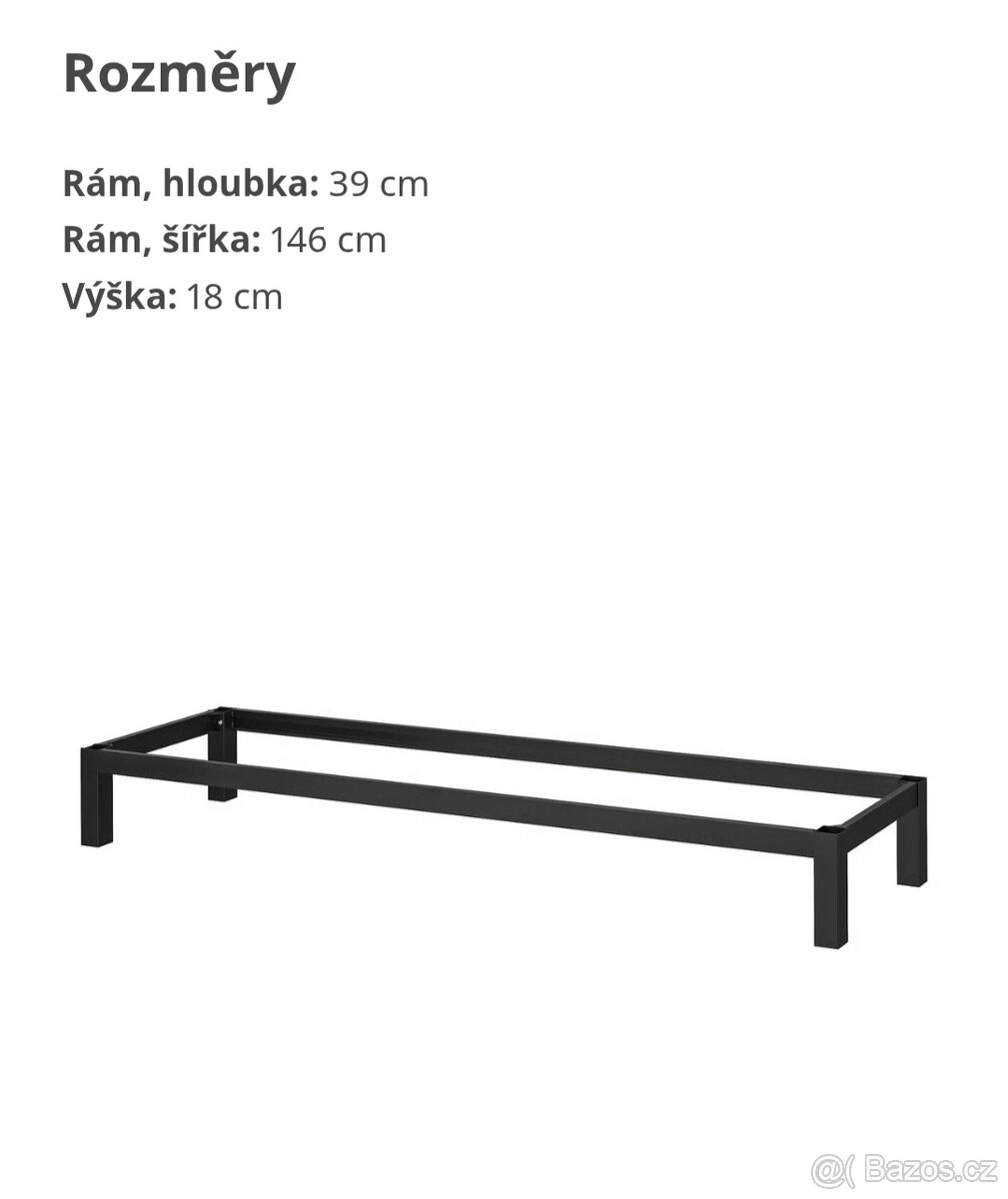 Kallax Podnoží, černá, 146x39x18 cm - 2