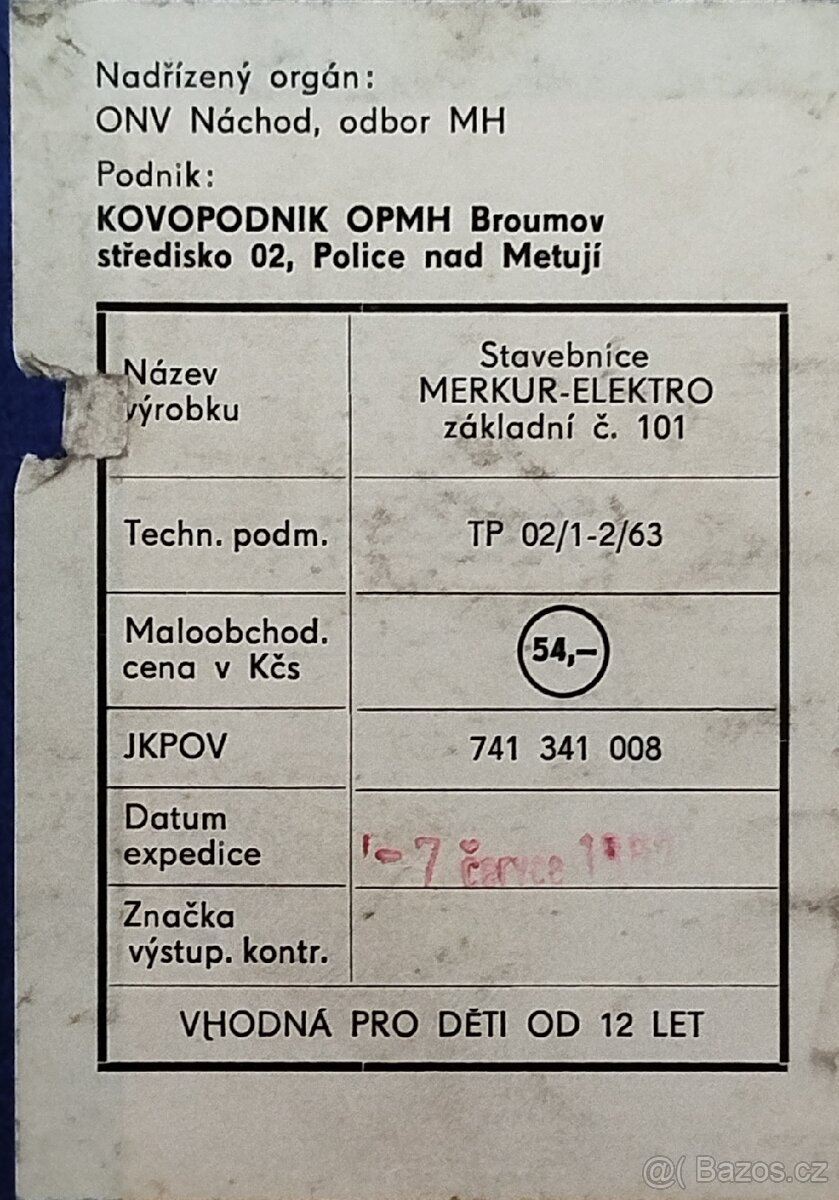 Stavebnice Merkur - 2