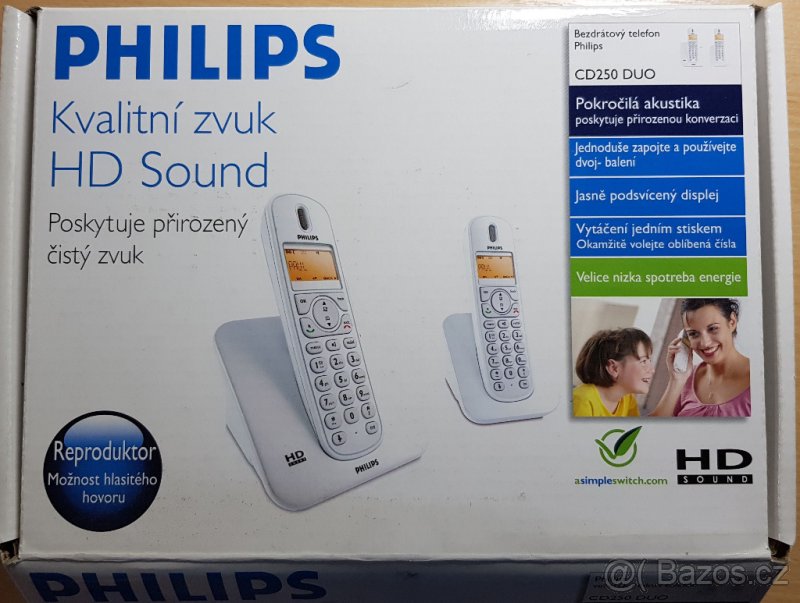 Bezdrátový telefon (DECT) Philips CD250 DUO - SLEVA - 2