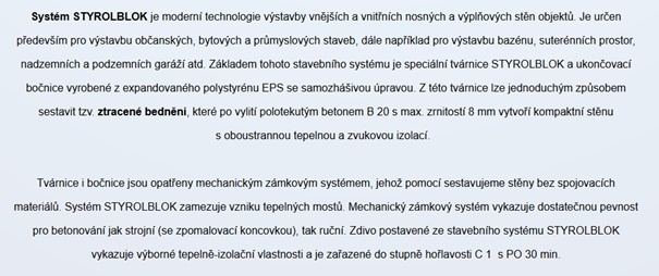 Polystyrenové tvárnice Styrol blok - 2