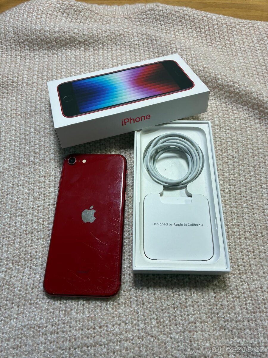 iPhone SE 2022–64 GB RED/červený + USB kabel + krabice - 2