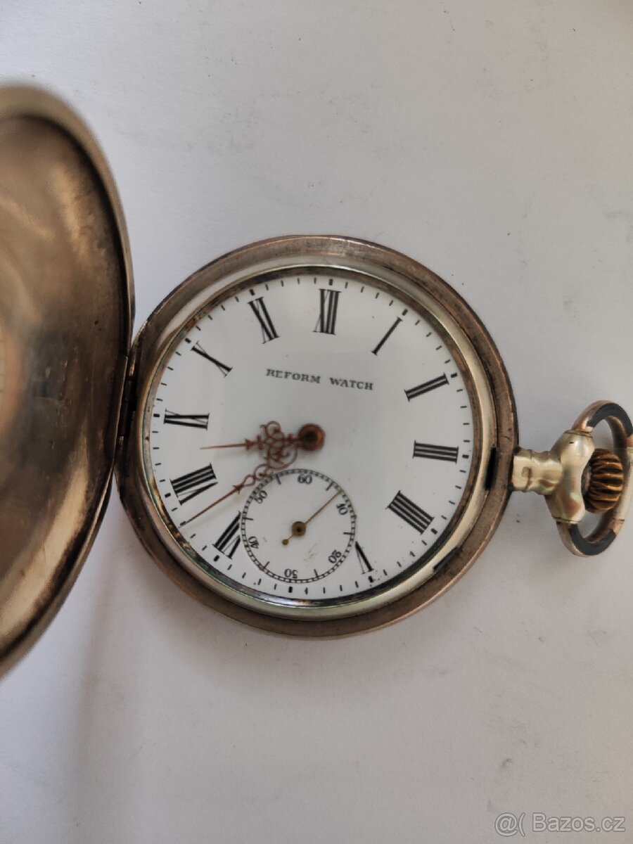 2 x stříbrné třipláštové kapesní hodinky jdoucí - 2