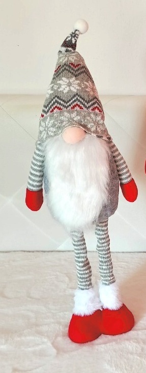 NOVÝ šedý VÁNOČNÍ SKŘÍTEK - výška 50-70 cm - 1x - 2