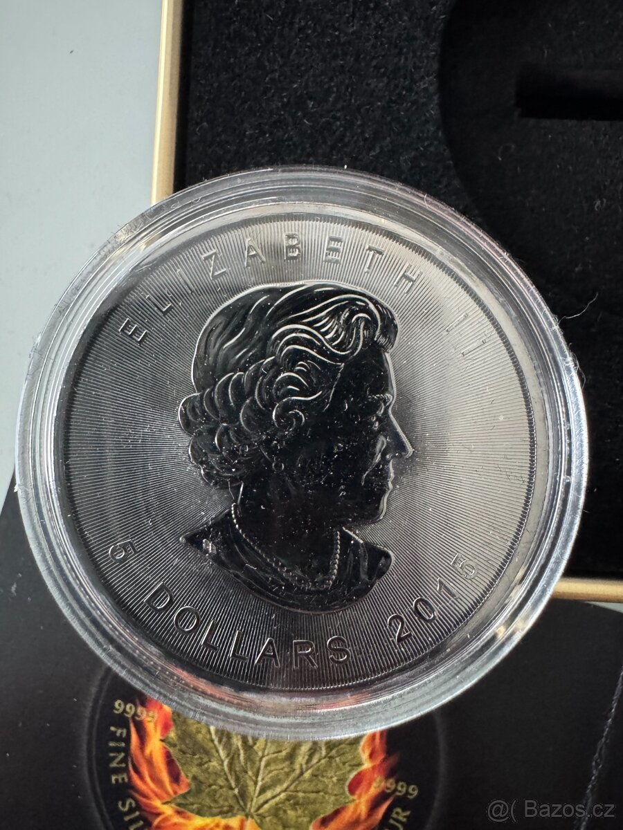 1 oz stříbrná mince 2015, Canada, 24 kt gold - 500 ks - 2