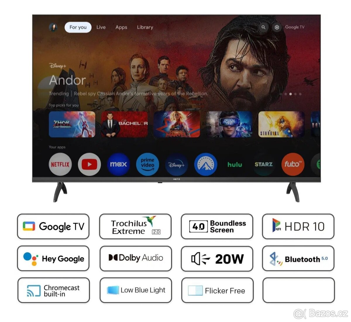 Metz 32MTE6000Y Google tv rok záruka - 2