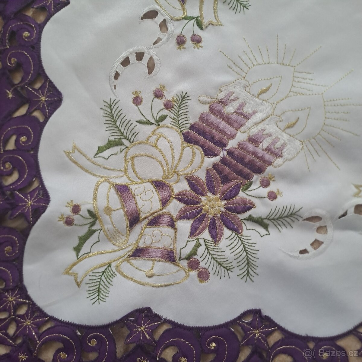 Vánoční fialový ubrus - nový - 2
